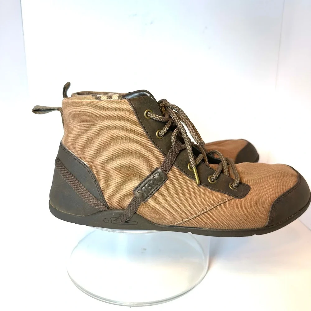Xero Shoes Denver Mens Minimalist Barefoot Canvas Boots Brown Tan‎ Zero Drop